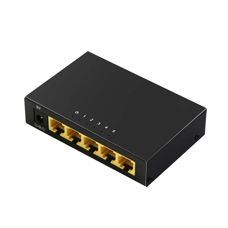 

5 Ports 10/100/1000Mbps Network Ethernet Switch Hub Iron Case Gigabit Lan Hub for Home and Office Soho