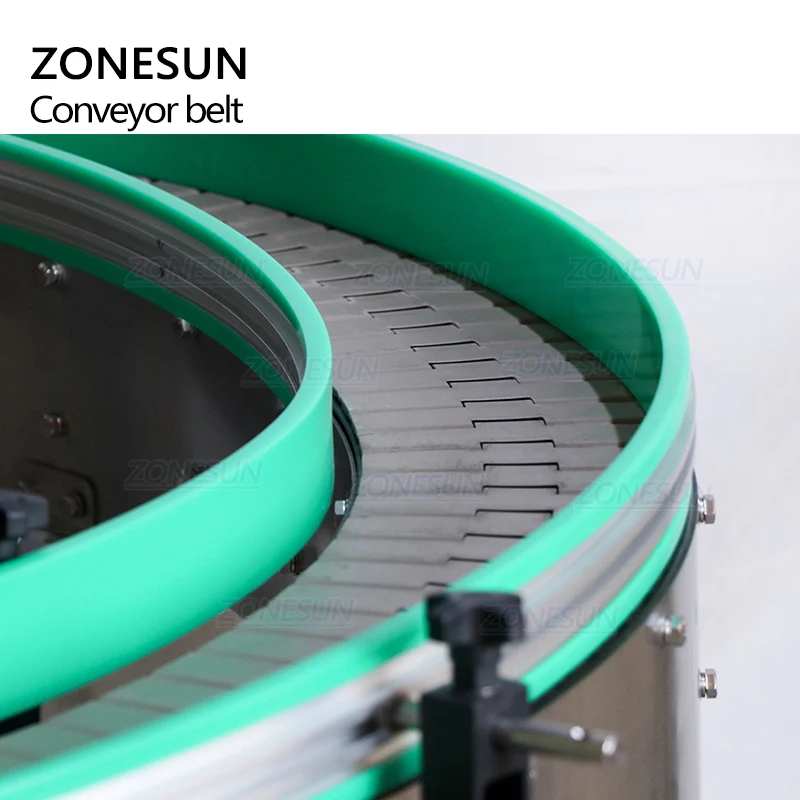 ZONESUN ZS-CBU150 il nastro trasportatore a catena su ordinazione di forma di U per la linea di produzione lavora con l'etichettatrice di riempimento di tappatura