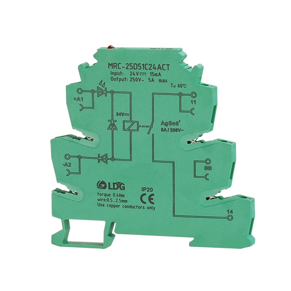 

10 шт./лот MRC-25D51C24 1NO релейный модуль Плата реле напряжения DC24V вход 5A 250VDC/AC выход Электромагнитная Схема интерфейс