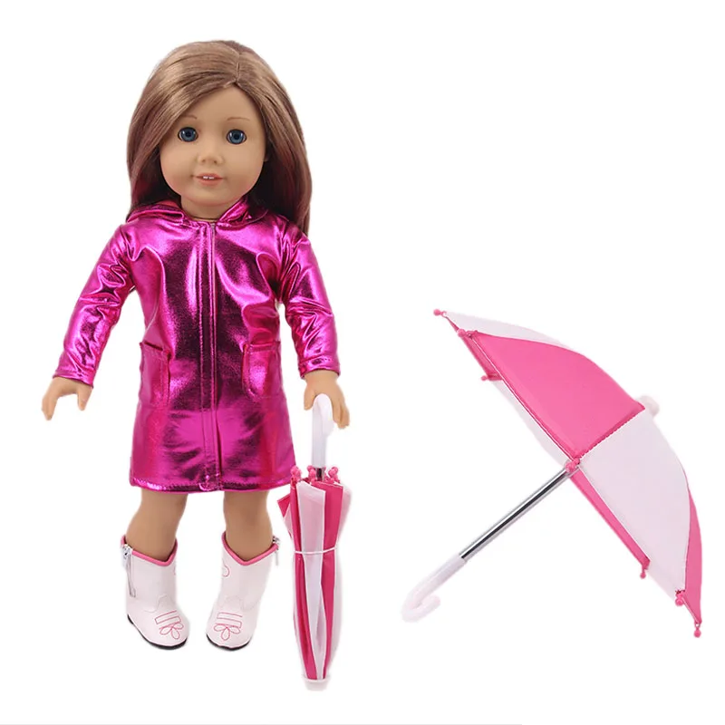 Doll Umbrella Accessories Rainbow Colors Mini Umbrella Fit 18 Inch American Doll & 43 Cm Baby New  Born Doll Girl`s Birthday Toy