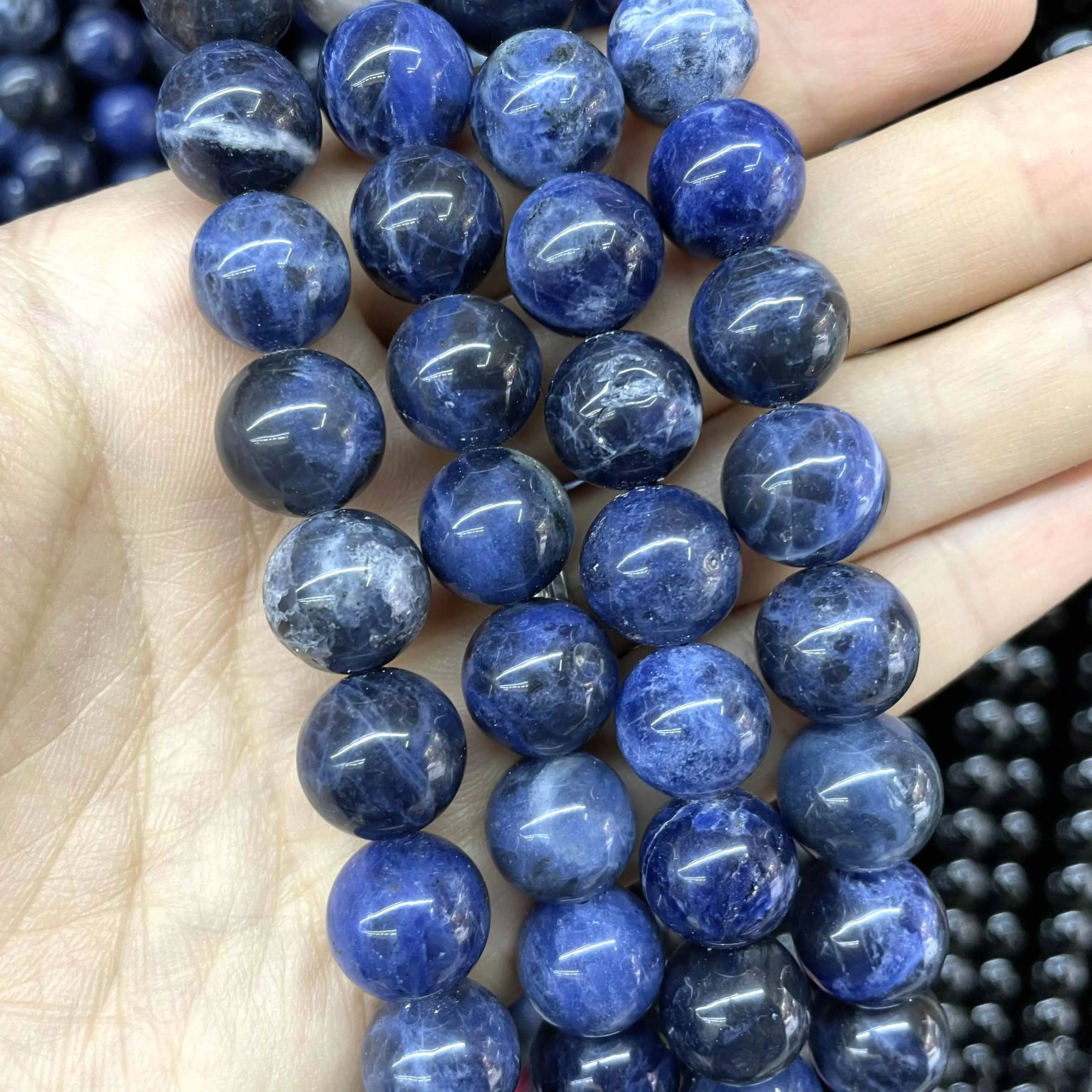 Natural Old Blue Sodalite Stone Round Spacer Beads For Jewelry Making Charm DIY Bracelets Necklace Accessories 2 3 4 6 8 10mm