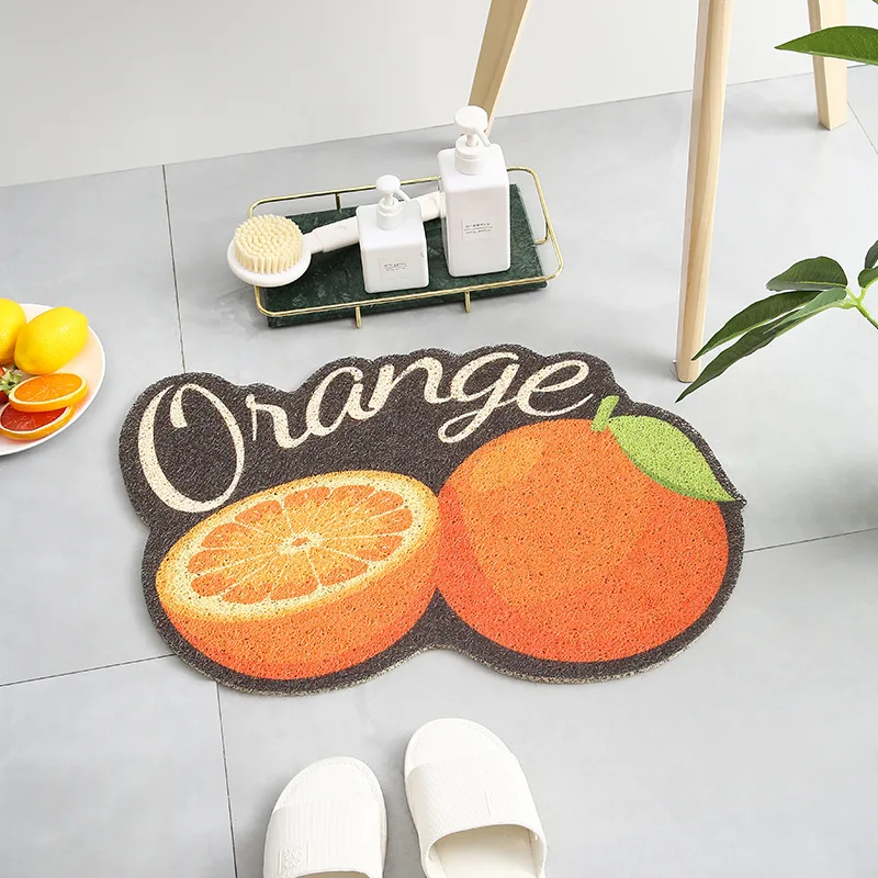 Printed Fruit Lemon Welcome Doormat, Non-Slip Floor Rugs, Front Door Mats, Outdoor Rugs, Entrance, Hallway, Bathroom, Kitchen