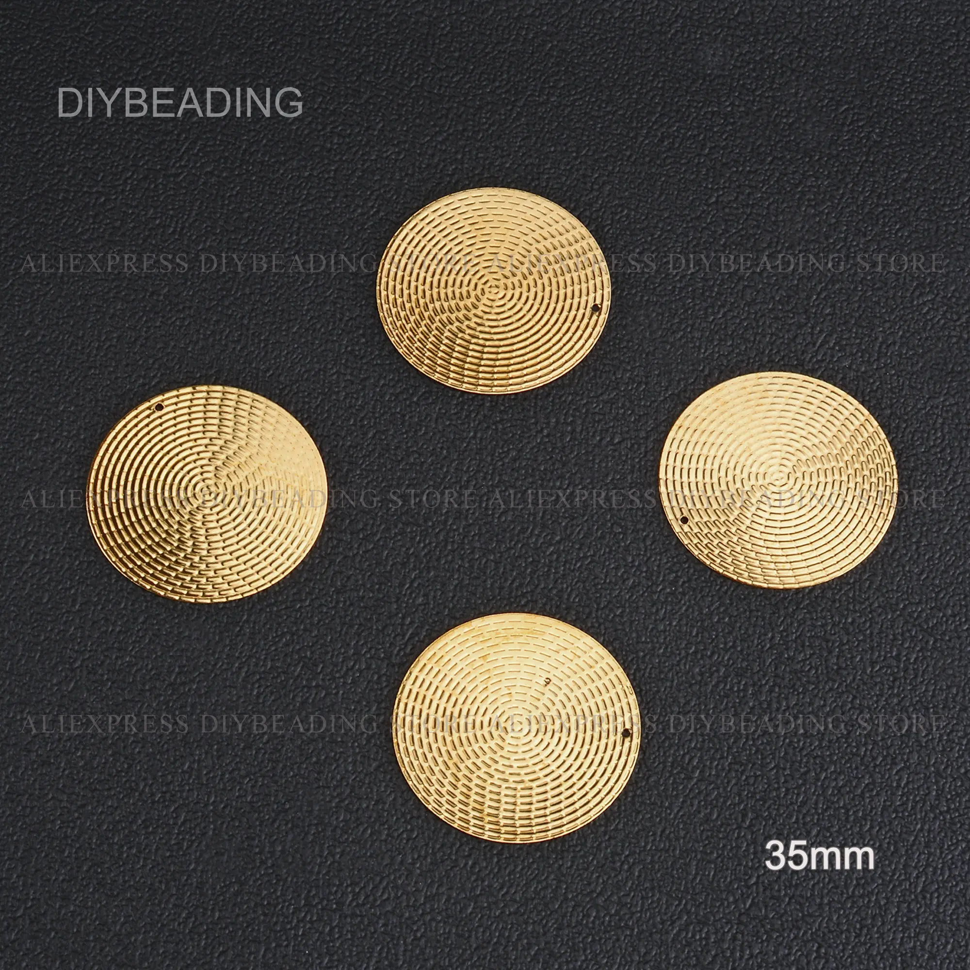 10-200 Pcs Brass Spiral Textured Disk/ Helix Round Plate/ Figured Flat Blank Circle Disc Coin Stamping Finding Supply(25mm 35mm)