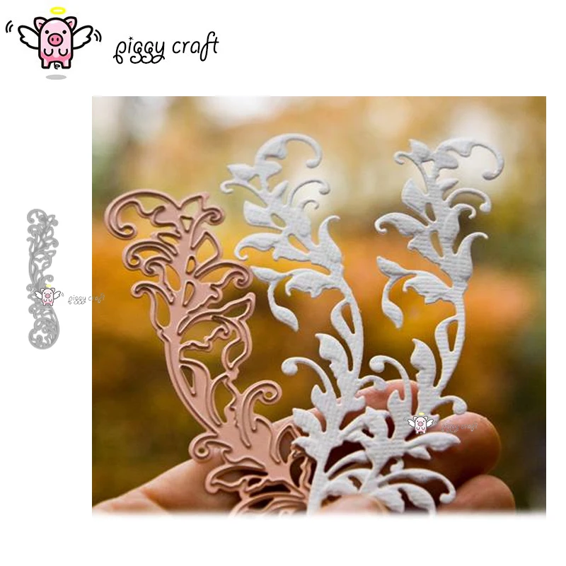 Piggy Craft metal cutting dies cut die mold Leaf vine strip Scrapbook paper craft knife mould blade punch stencils dies