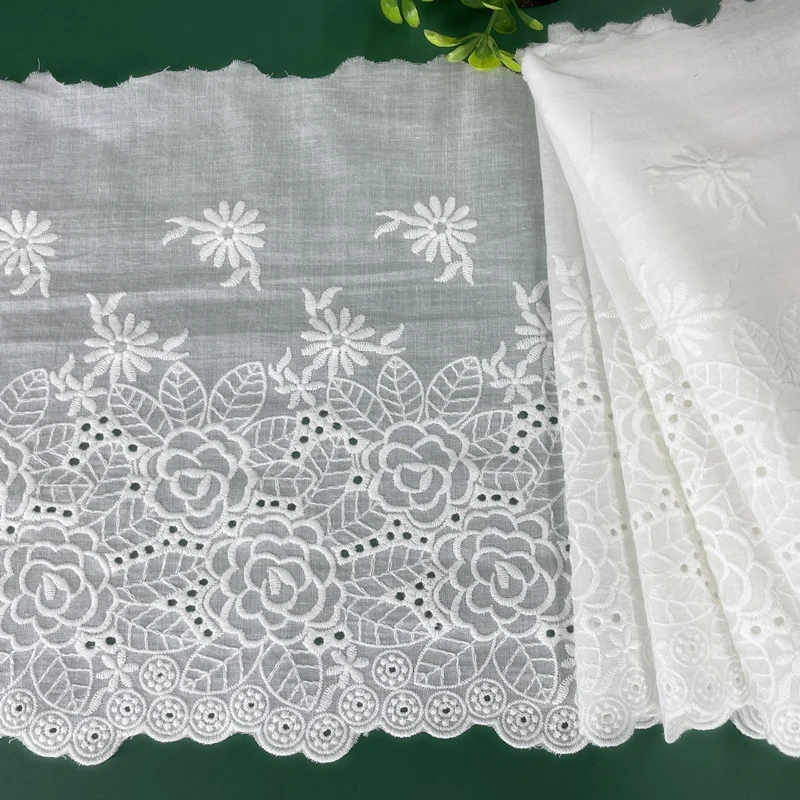 25 cm wide lace accessories white high-end custom pure cotton thread water-soluble embroidery lace clothing material