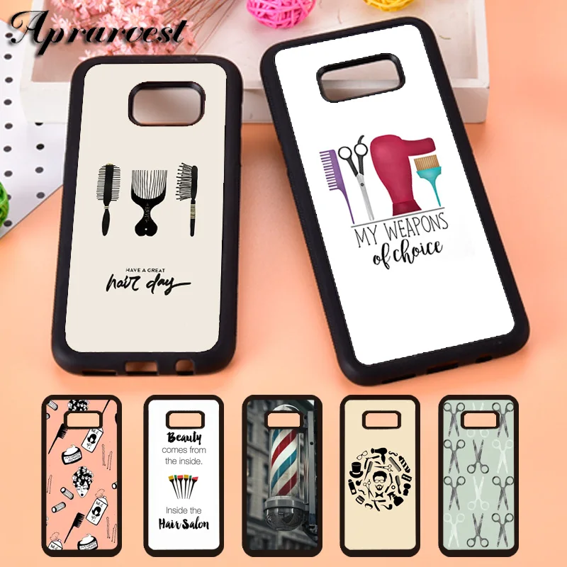 Aprarvest Hairdresser Comb Hair Salon Phone Case Cover For Samsung Galaxy S5 S6 S7 edge S8 S9 Plus S10 lite S10E Note 5 8 9 10