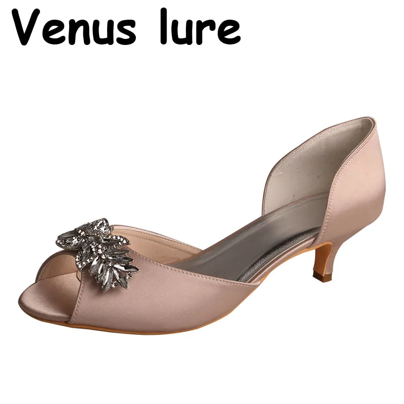 Venus lure Women Heels Party Wedding Shoes Comfortable Nude Color 5CM Heel