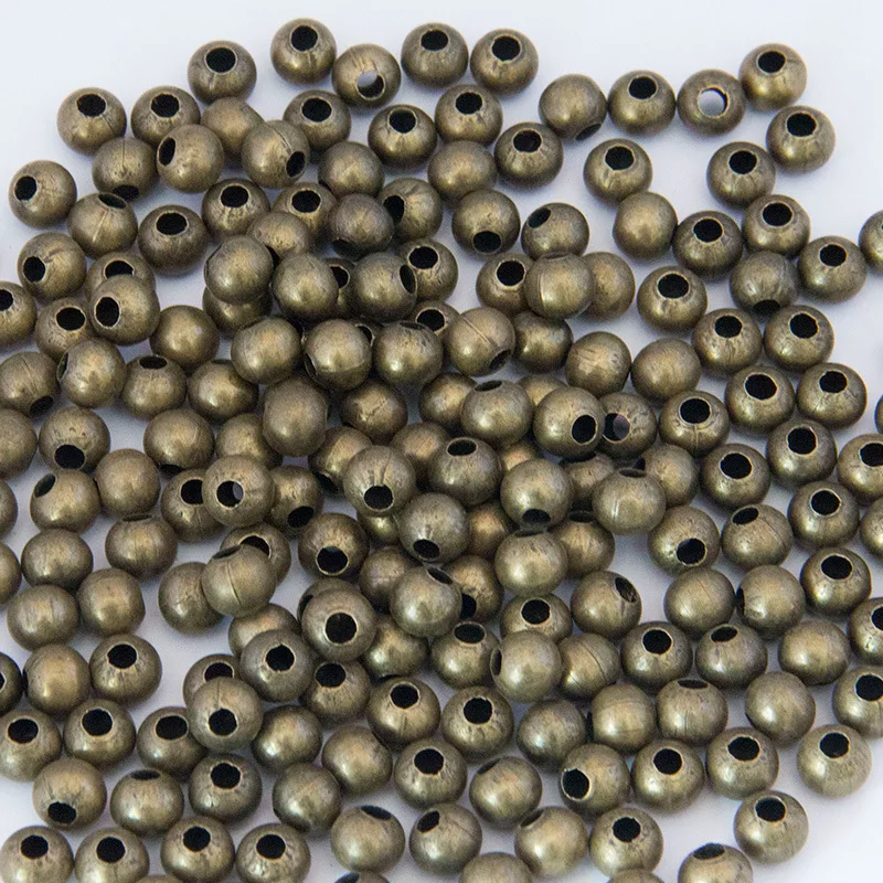 2mm 3mm 4mm 5mm 6mm 8mm Diy Metal Beads Antique Bronze Smooth Ball Spacer Beads Crimp Beads For Jewelry Making Findings