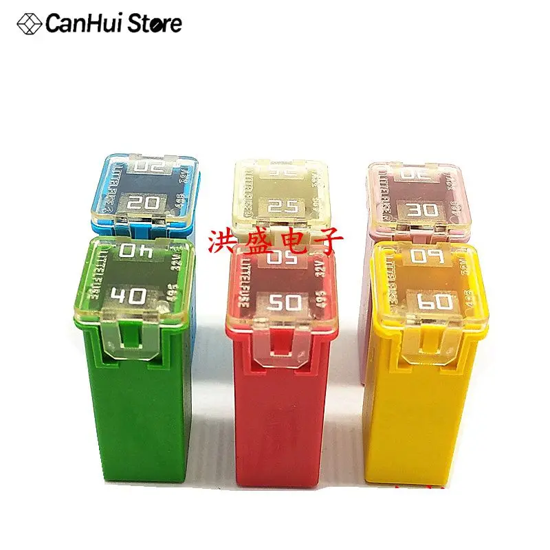 1PC PEC JT 20A 25A 30A 40A 50A 60A Insurance Auto Square Fuse Tube for Car Air Conditioning Insurance Fan Square Automobile Fuse