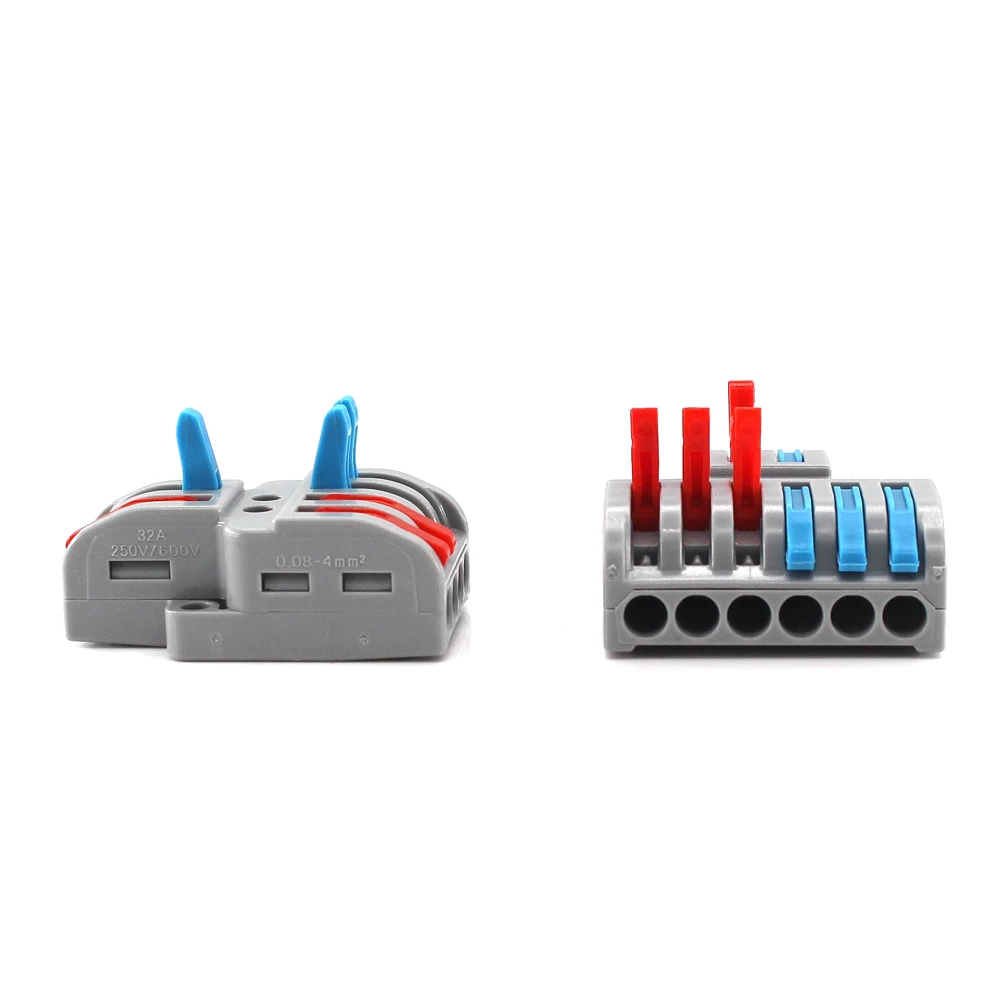 New Type SPL-42 62 Wire Connector 2 In 4/6 Out Wire Splitter Terminal Electrico Block Compact Wiring Splicing Conector Eletrico