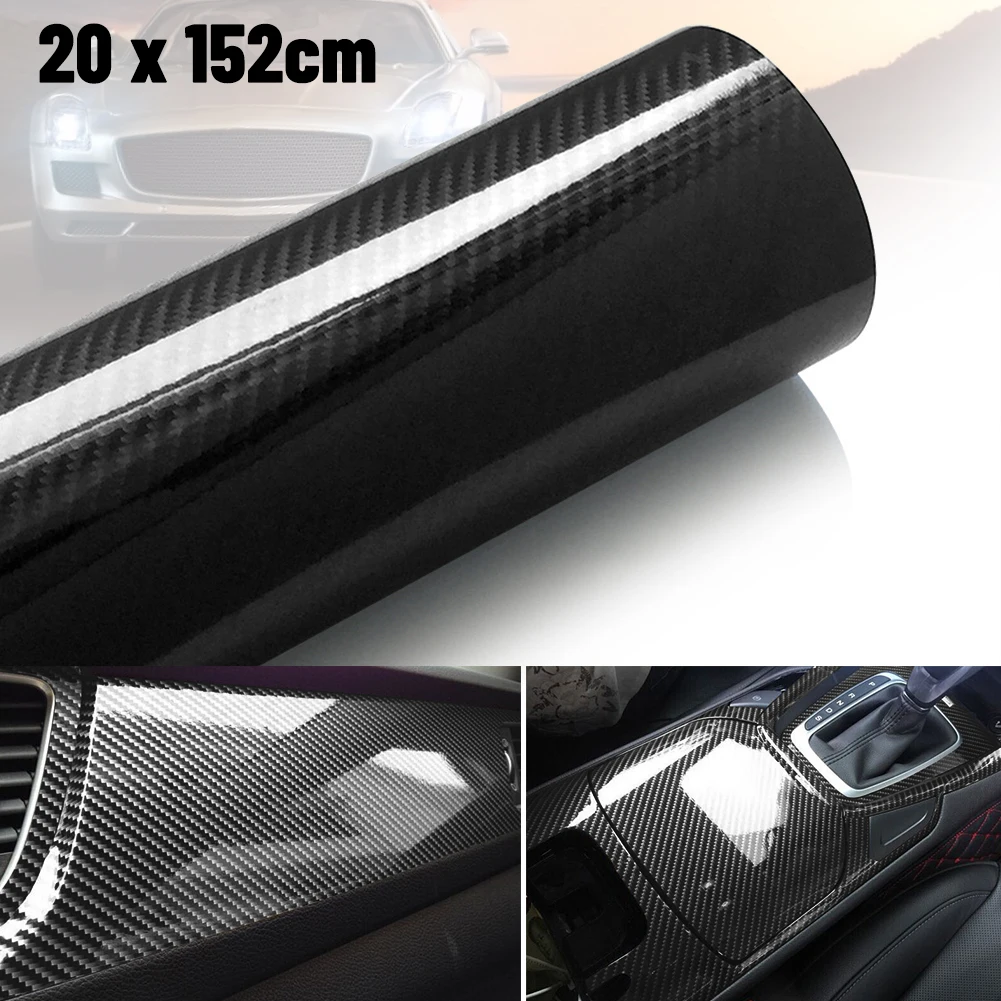 20*152cm 6D Car Styling DIY High Glossy Carbon Fiber Vinyl Wrap Film Motorcycle Automobiles Car Sticker Decals Accessories