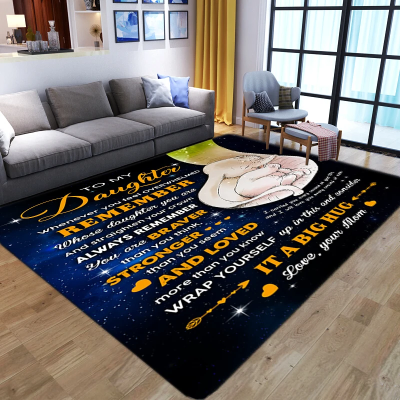 

Carpets For To My Daughter Wife Son Dad Letter Carpet Soft Flannel Thicken Kid Room Play Area Rugs Home textiles Decor Floor Mat