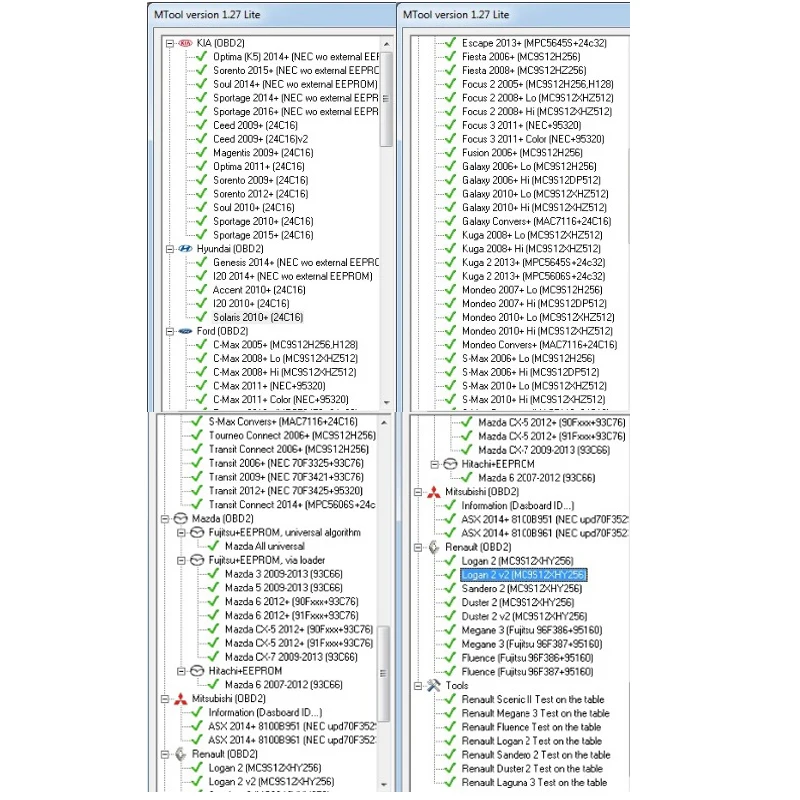 Mileage Correction Software MTool Lite 1.27 Version Mileage Programmer work to Adjust the Mileage Change of Cars