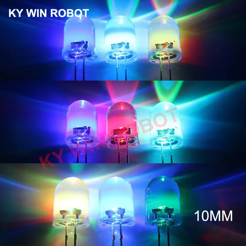 10 sztuk/partia F8 8mm szybko/wolno RGB Flash czerwony zielony niebieski Rainbow Multi Color dioda emitująca światło okrągłe LED w pełnym kolorze