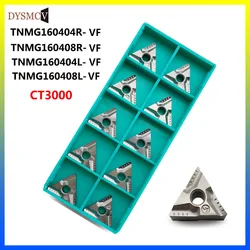 10PCS 100% Original TNMG160404 TNMG160404R-VF CT3000 Turning Knife Blade Numerical Control Lathe TNMG Series Cutting Cutter Tool