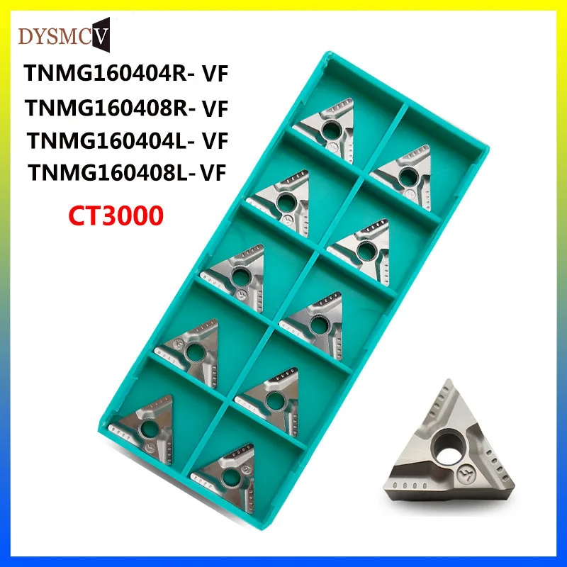 10PCS 100% original TaeguTec TNMG160404R TNMG160404L VF CT3000 turning tool metal ceramic grade CNC turning tool