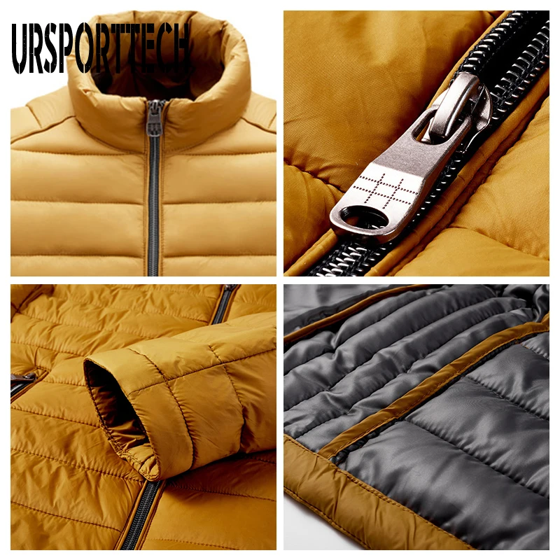 Casacos de Parka à prova de vento, casacos quentes com zíper, sobretudos slim fit, jaqueta bomber masculina, alta qualidade, inverno, outono, 2022