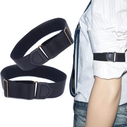 Suporte de ligas elástico para manga para homens, cinta para alças de braço com listras/xadrez, camisa para noivo e bracelete de liga de metal elástico para mulheres, tira antiderrapante