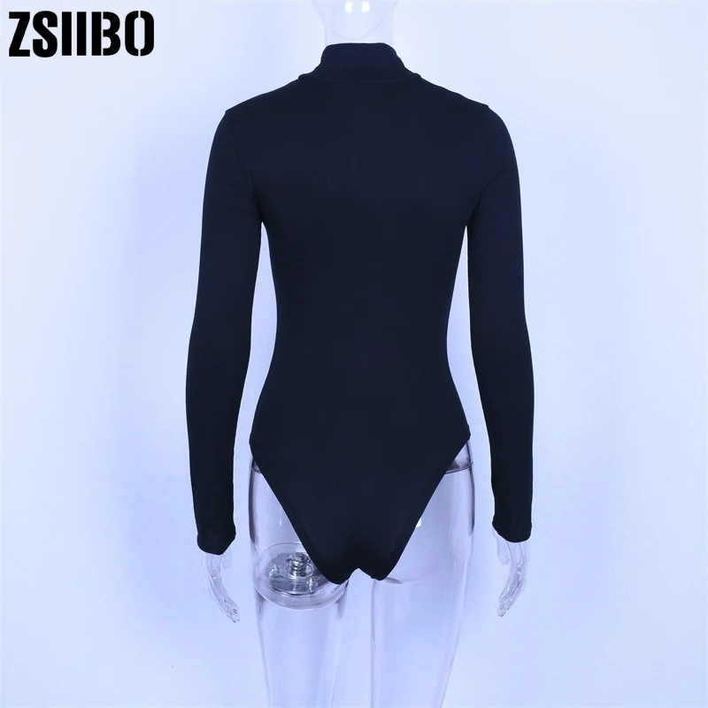 women sexy bodysuit long sleeve size erotic female Mock Neck warm clothe slim fit fashion solid costume sexy streetwear be it