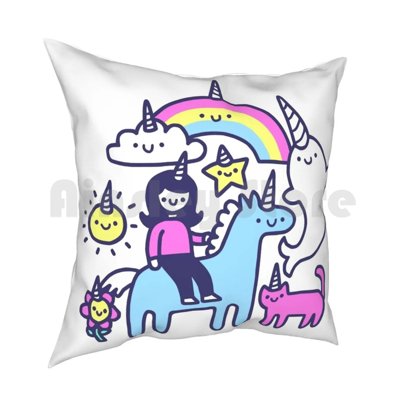 Unicorns Everywhere! Pillow Case Printed Home Soft DIY Pillow cover Unicorn Unicorns Rainbow Rainbows Magic Magical Fantasy