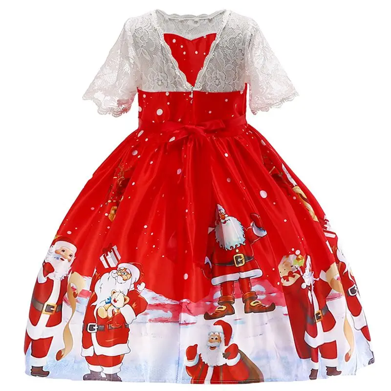 Baby Girls Christmas Dress Costume Princess Girl\'s New Year Party Dresses Children Kids Clothing Infantil Vestidos Red Clothes