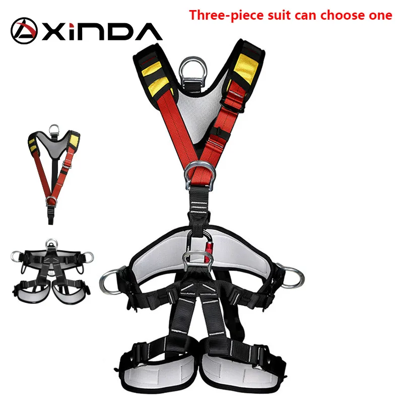 

XINDA Professional Rock Climbing Harnesses Full Body Safety Belt Anti Fall Removable Gear Altitude Protection Equipment 3-piece