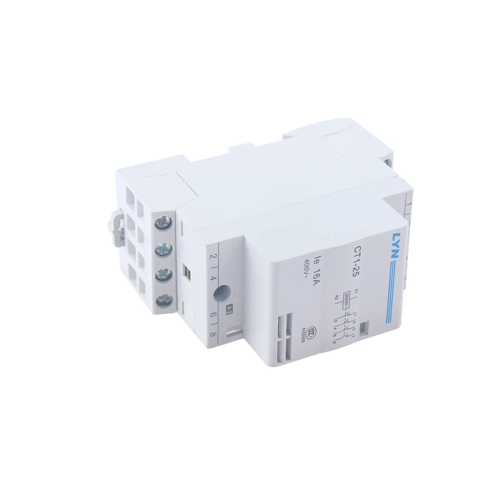 CT1-25 16A 20A 25A 4P 220V/230V 50/60HZ Din Rail Household AC Contactor 4NC /4NO 2NO2NC /3NO1NC Contact Module