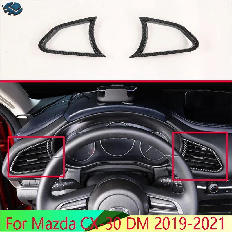 

Для Mazda CX-30 DM 2019-2021 автомобильные аксессуары вентиляционные отверстия в стиле углеродного волокна, украшенные блестками