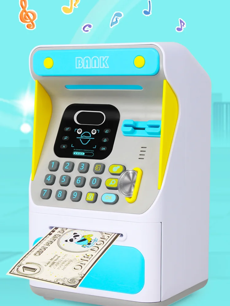 GY ATM Cash Machine Children Saving Pot Savings Bank Only-in-No-out Password Suitcase Girl Gift