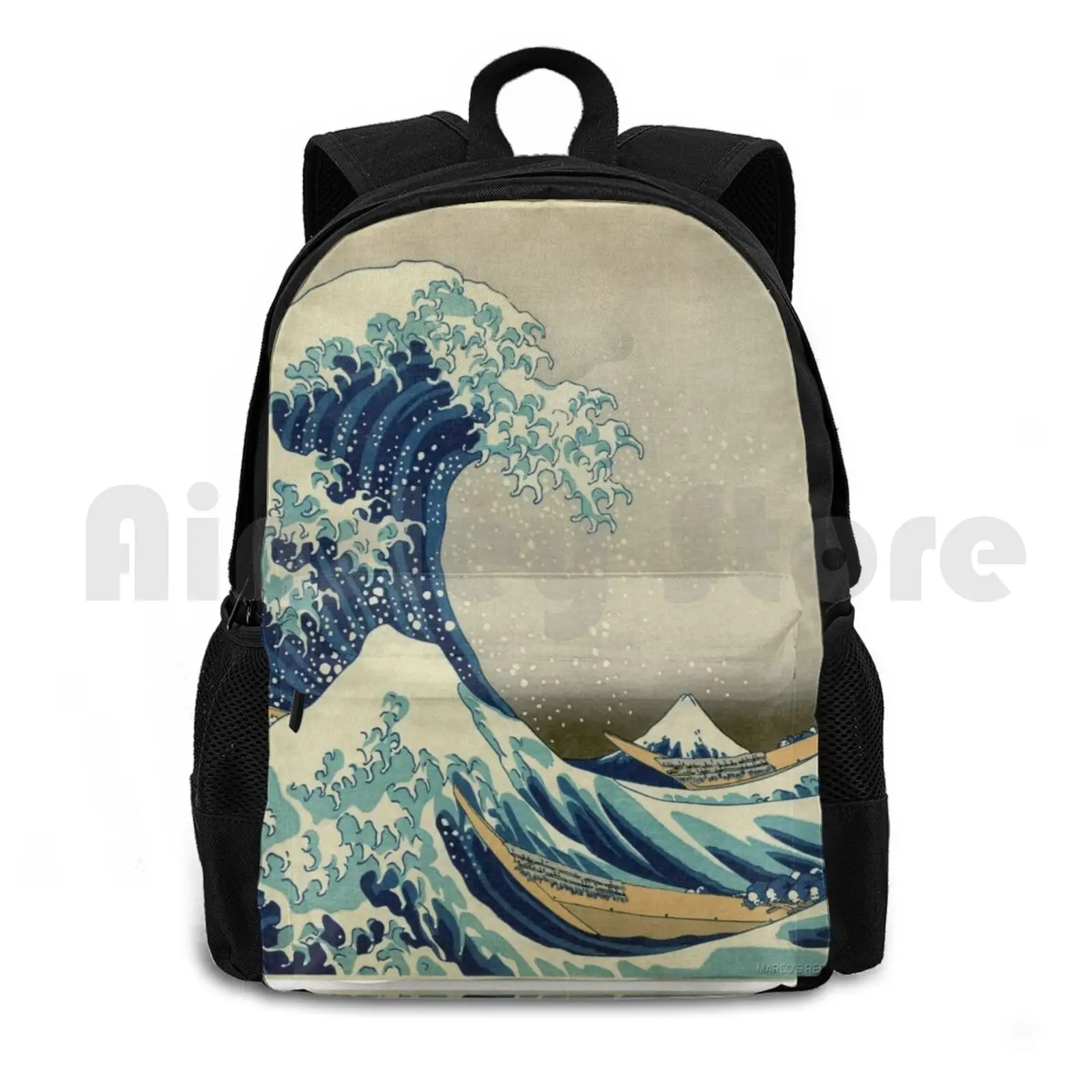 

Рюкзак для походов на открытом воздухе The Great Wave, водонепроницаемый, для кемпинга, путешествий, японской, азиатской, иностранной волны, вода, океан, вычурный, водный, крутой