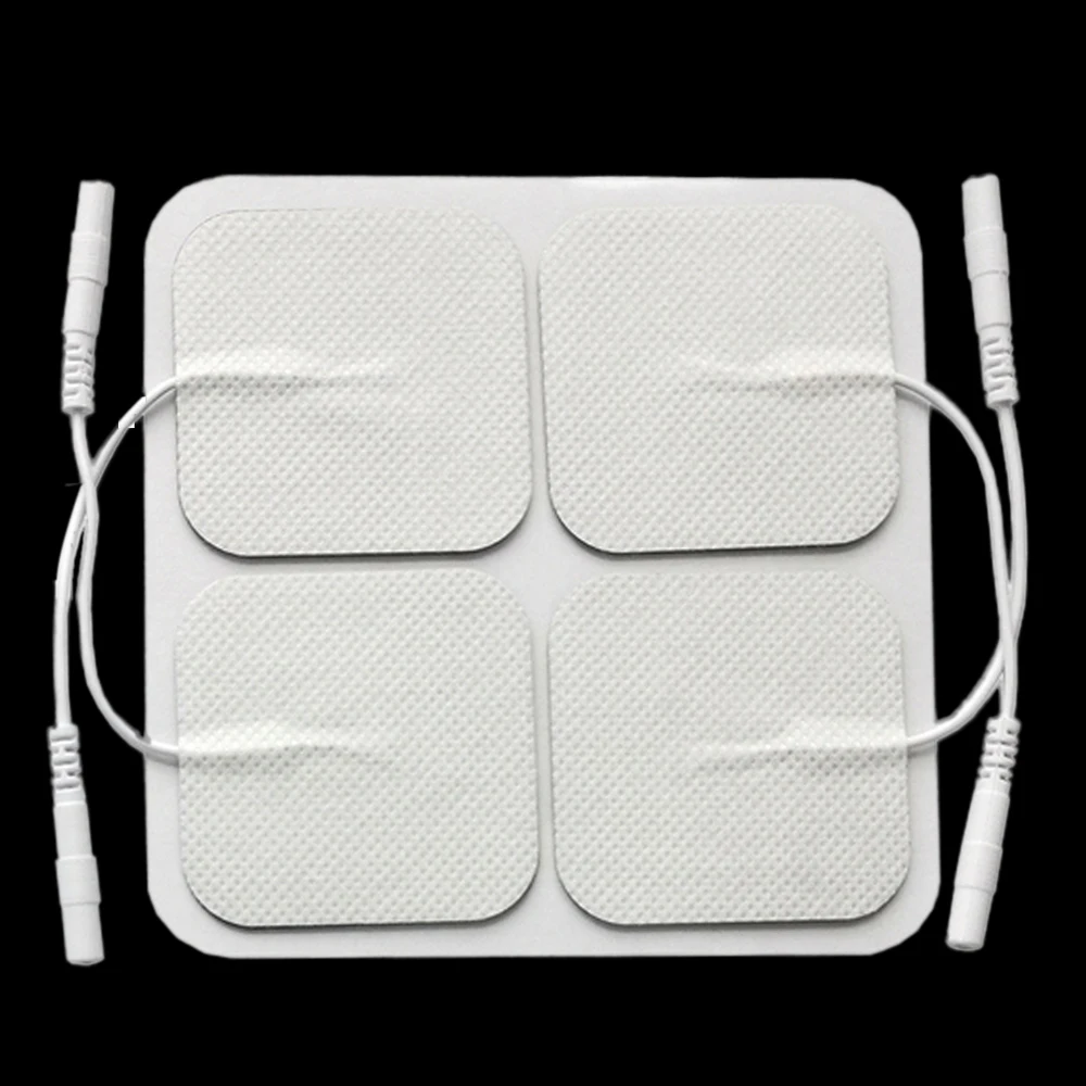 4/20pcs 5x5cm high quality Nerve Stimulator Silicone Gel Electrode Pads Tens Electrodes Digital Therapy Machine Massage 2mm Plug