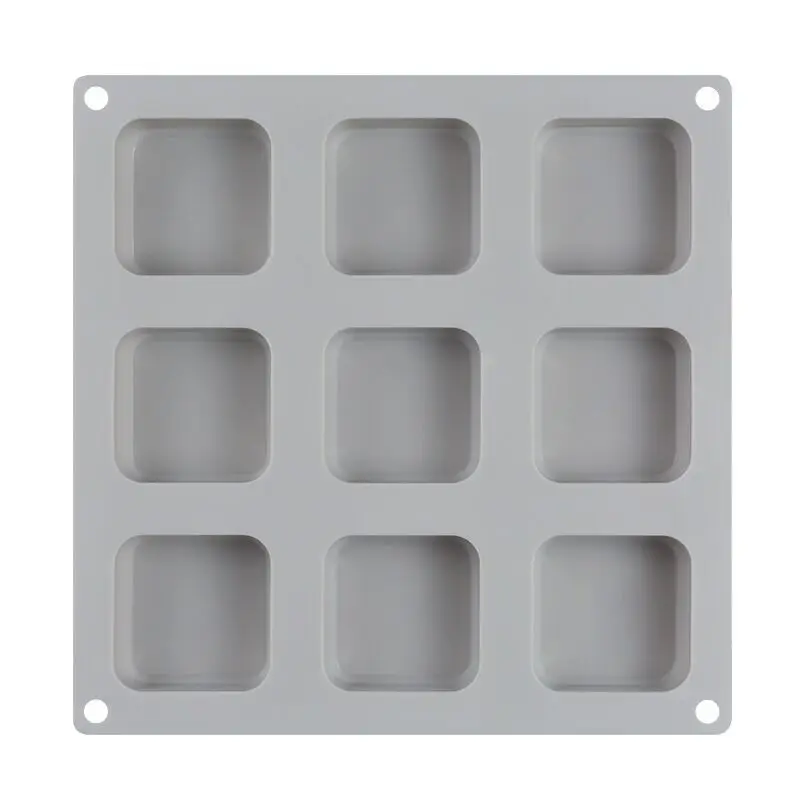 9 Compartment 3D Square Shape Soap Silicone Mold for Diy Handmade Aromatherapy Soap Uv Resin Mould Making Tools