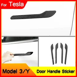 Car Door Handle Wrap Cover Decorative Stickers 4Pcs/Set Anti-scratch For Tesla Model 3 Y 2017 - 2022 ABS Protector Sticker