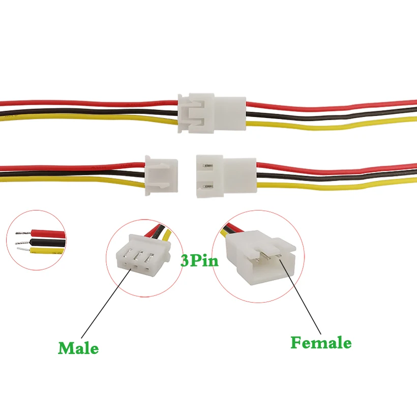 JST Connector Micro XH2.54 3Pin 4Pin Plug Jack Wire Connector Pitch 2.54mm 26AWG 20CM 3/4P Male Female Plug Socket Cable Adapter