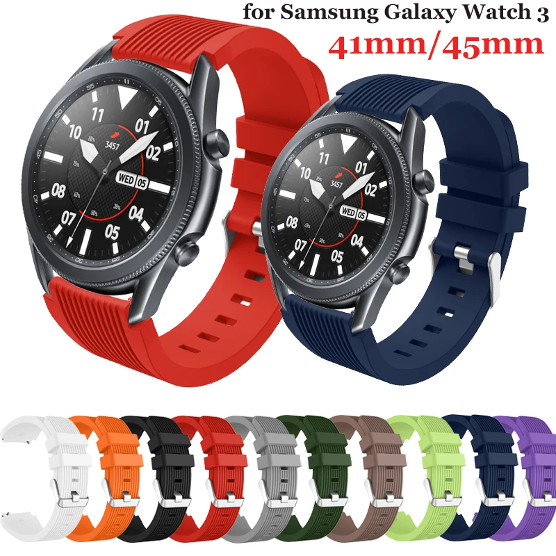 Silicone Band for Samsung Galaxy Watch 3 Strap Watchband for Samsung Galaxy Watch 3 45mm 41mm Bracelet ремешок Correa