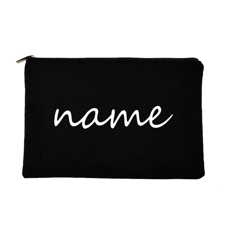 Personalized Makeup Bag Bridesmaid Maid of Honor Holiday Wedding Bachelorette Party Gifts Canvas Customized Name Cosmetic Case