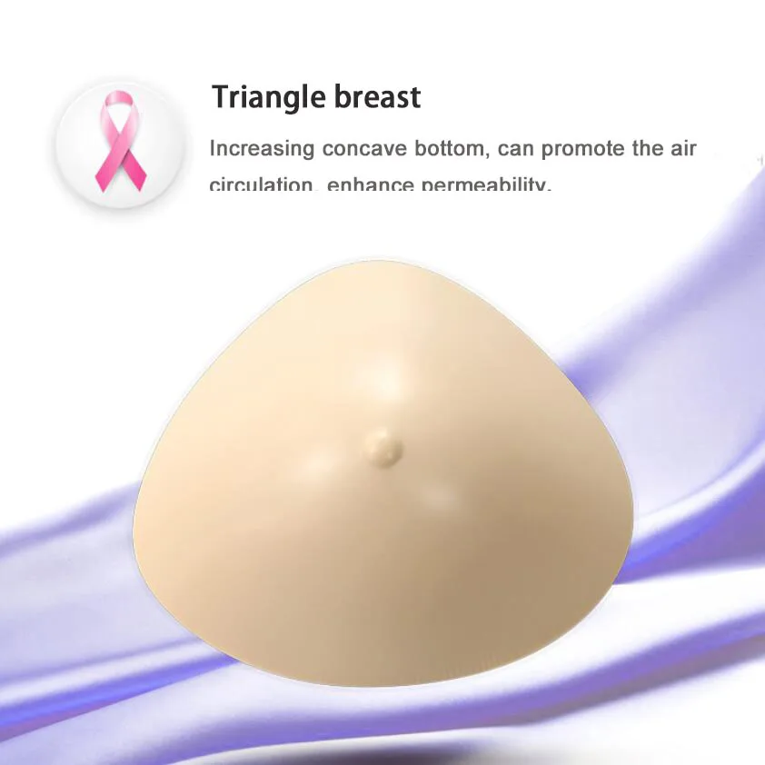 Breast Silicone Forms Light 40% lightweight Artificial Silicone Fake Boobs Triangle,Spiral, Extend shape Breast Prosthesis