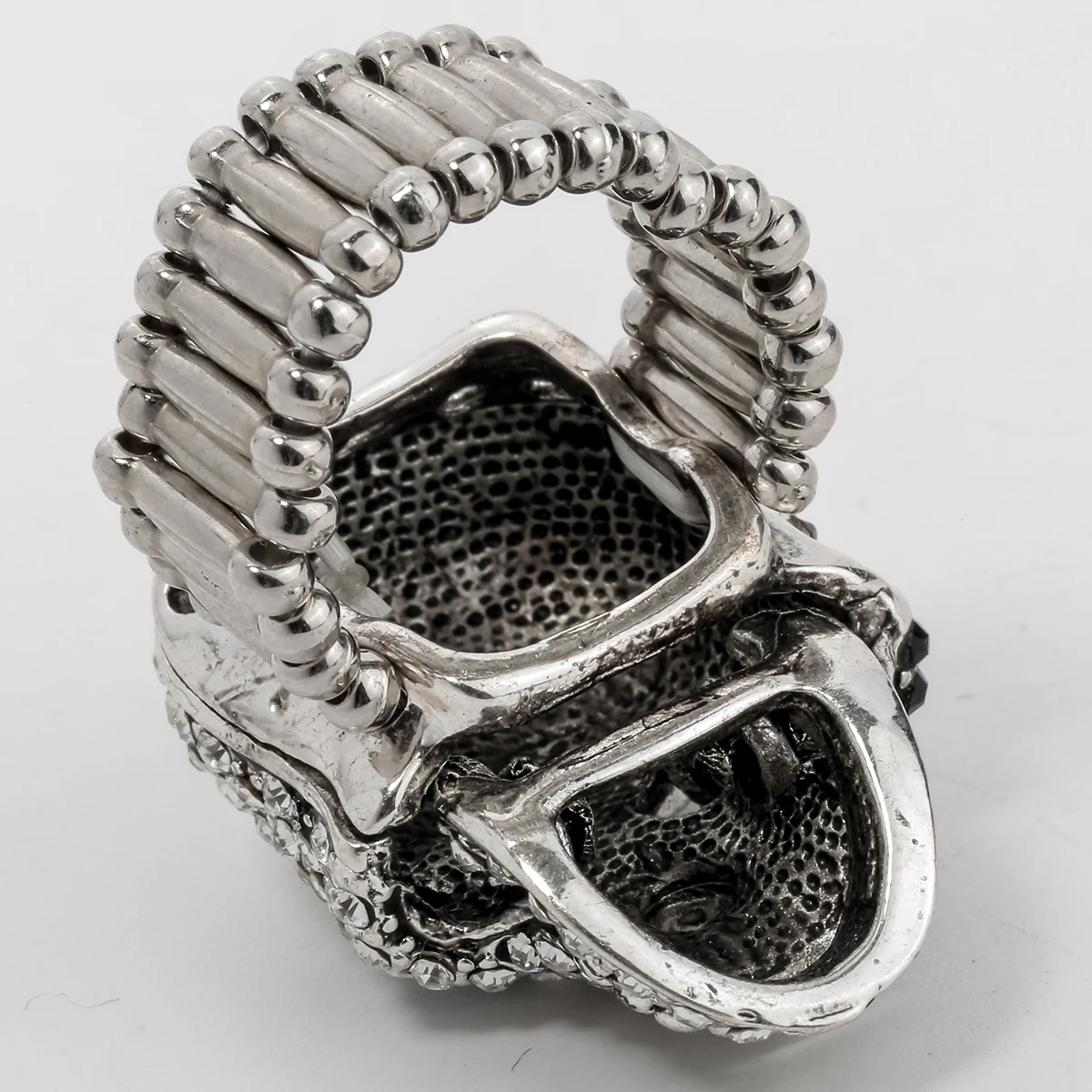 YACQ Skull Stretch Ring Women Girls Scarf Clasp Biker Bling Gothic Jewelry Gifts for Her Wife Mom Gold Silver Color Dropshipping image 6