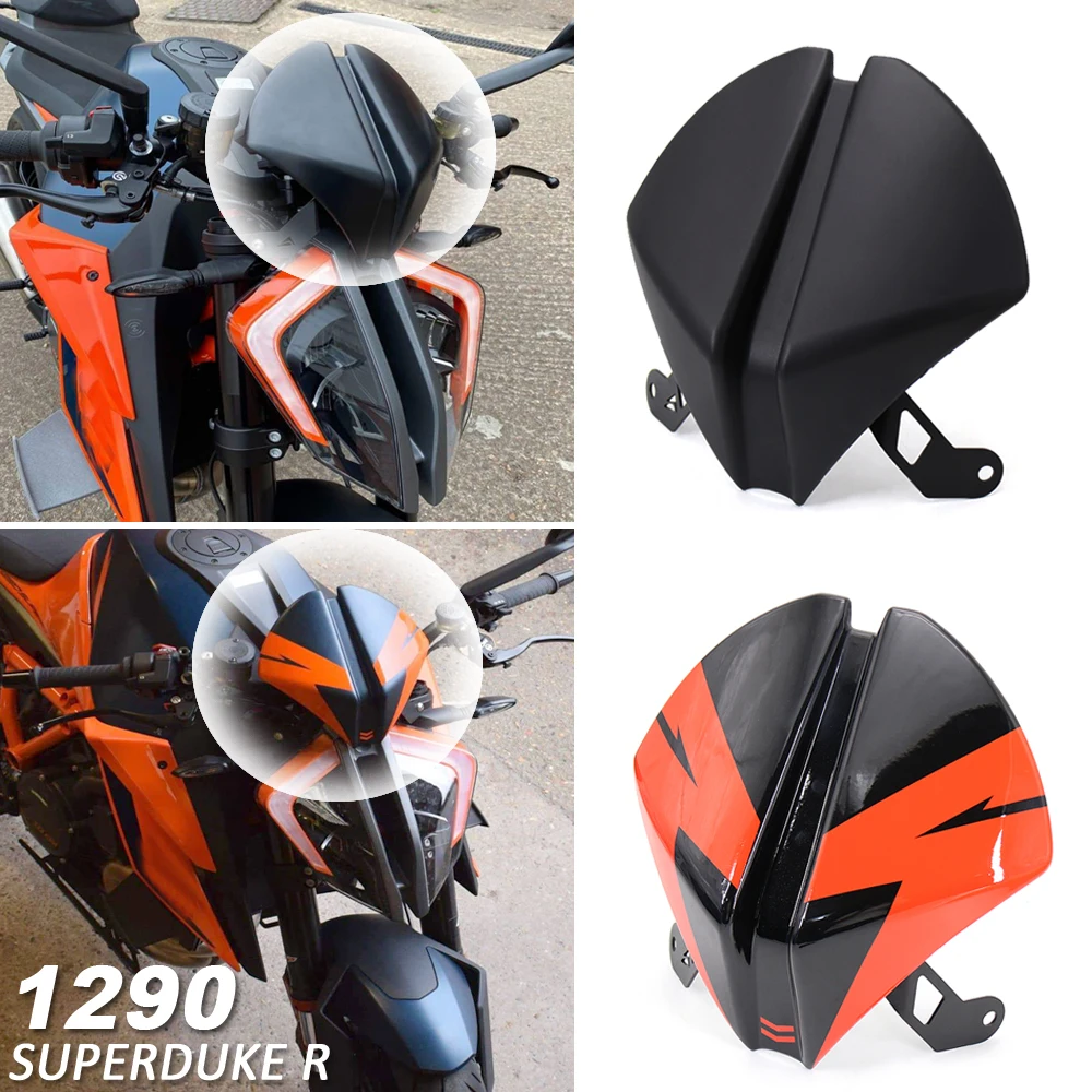 

Motorcycle Fly Screen Front Windshield Windscreen Airflow Wind Deflector And Rear Seat Cover For 1290 Super Duke R 2020 2021