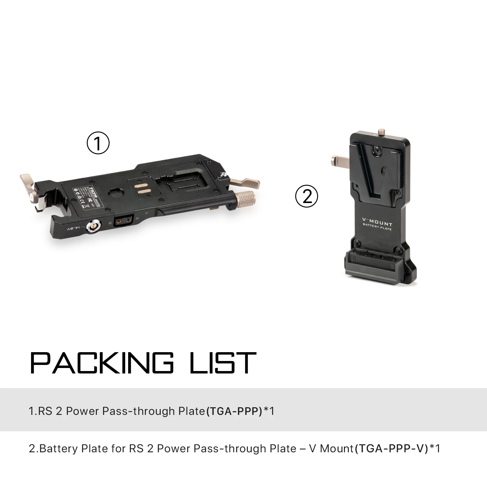 TILTA for DJI RS2/RSC2 RS3 RS3 PRO Accessories TGA-PPK2-V V Mount Battery Plate to RS 2 Power Pass-through Plate Kit Gold Mount