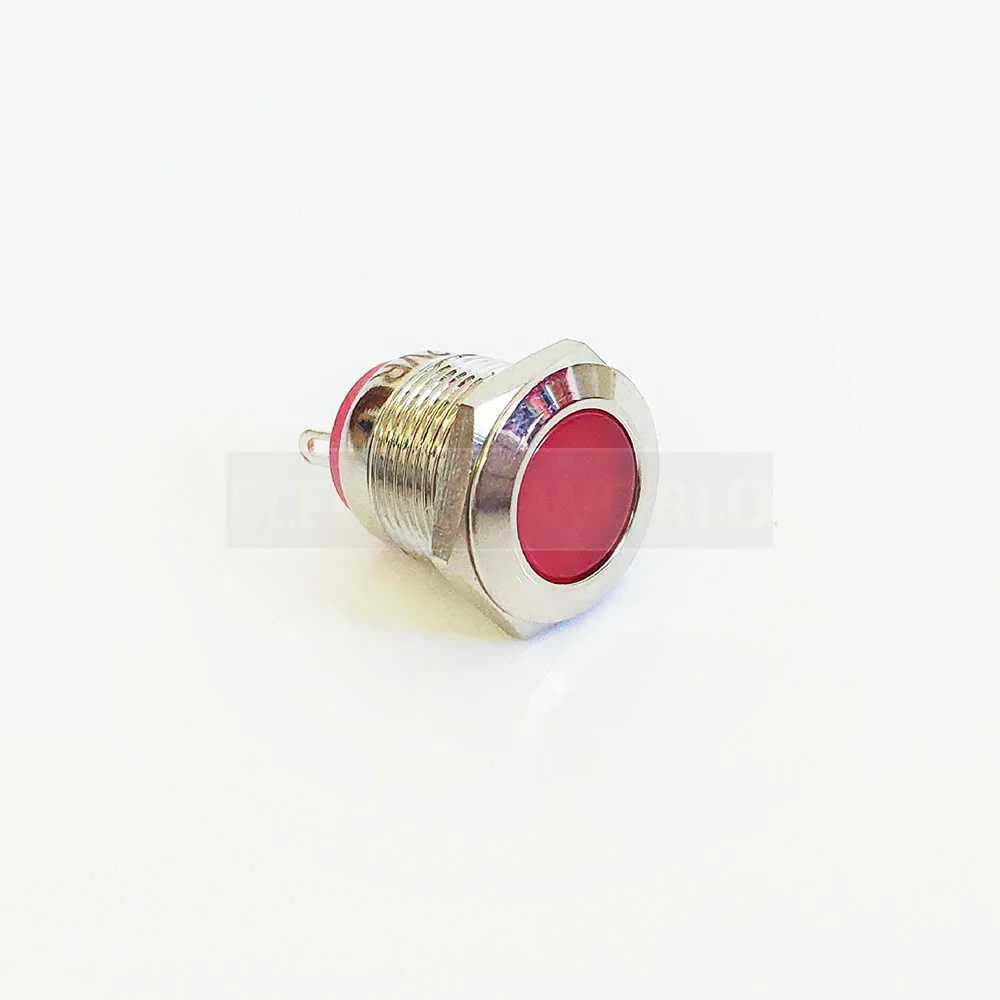 19mm LED Metal Indicator lamp waterproof Signal light five colors round LED flat button head pin connection LED metal button