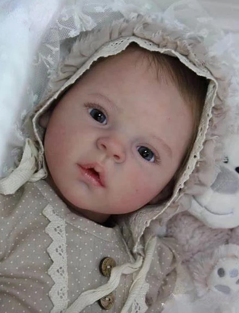 

18Inch Reborn Doll Kit with Body and Eyes Santina Lifelike Real Soft Touch Unpainted Unfinished Doll Parts Kit Reborn Bebe Toys