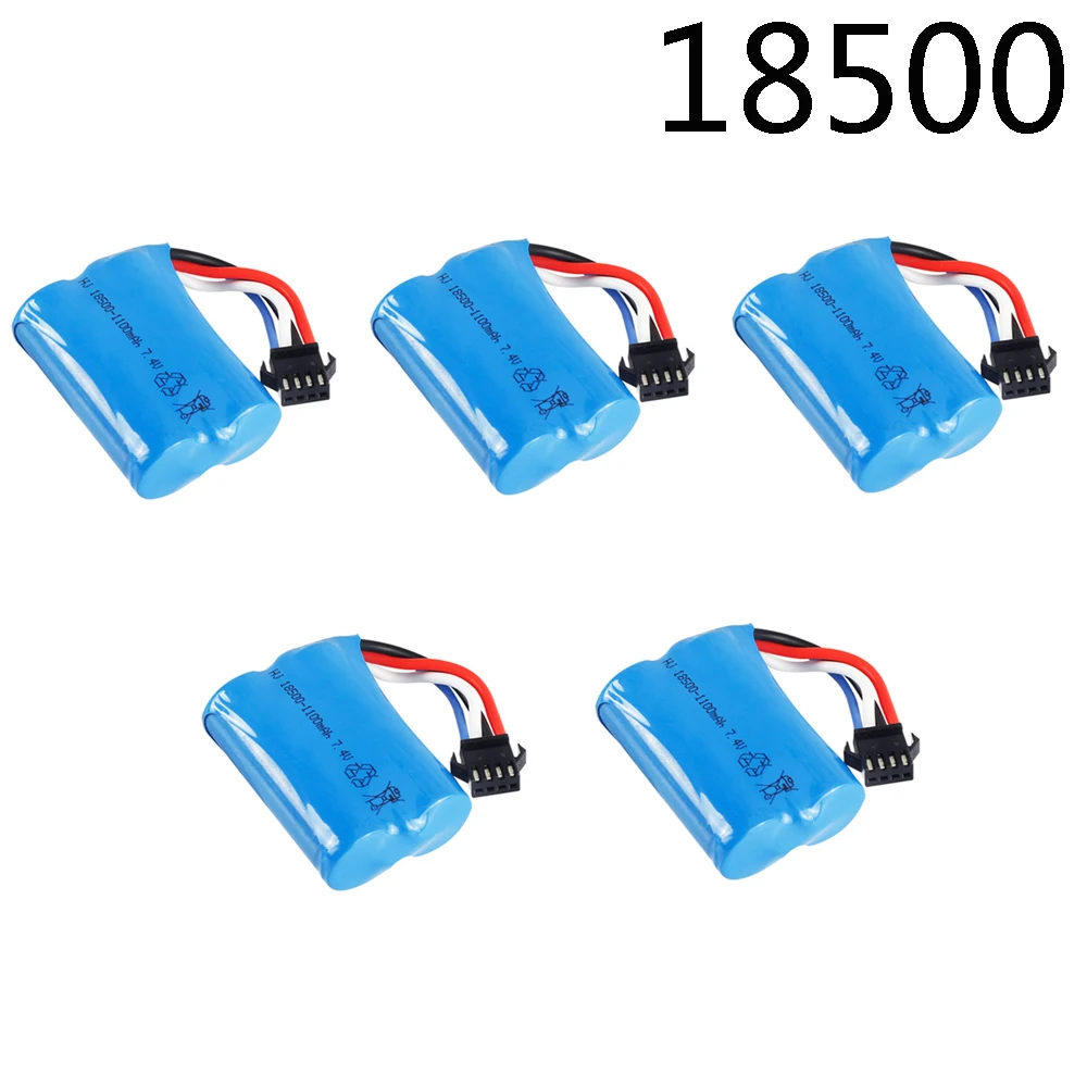 Batería Lipo de 7,4 V para lancha rápida, accesorio para UDI 001 UDI001 Huanqi 960, SM-4P con enchufe de control remoto, actualización de 7,4 V, 1100mah, 18500, 5 uds.