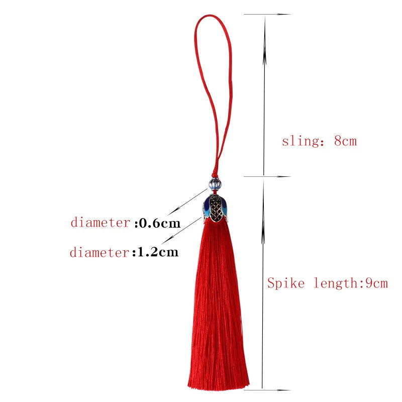 2pcs/lot 17cm Crown Cap Tassels Craft Tassels Silk FringeTassel Key Tassels For Jewelry Making Crafts Designs Decorations