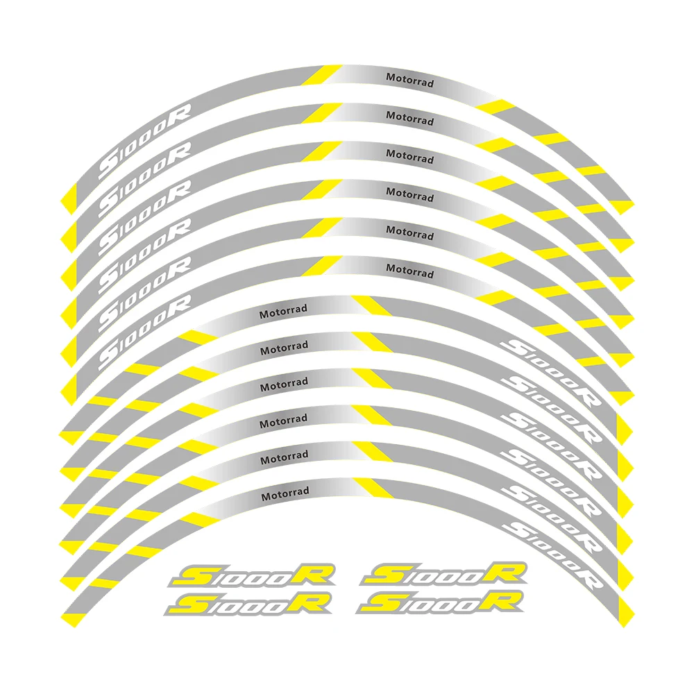 High quality Motorcycle front and rear wheels Edge Outer Rim Sticker Reflective Stripe Wheel Decals For BMW S1000R