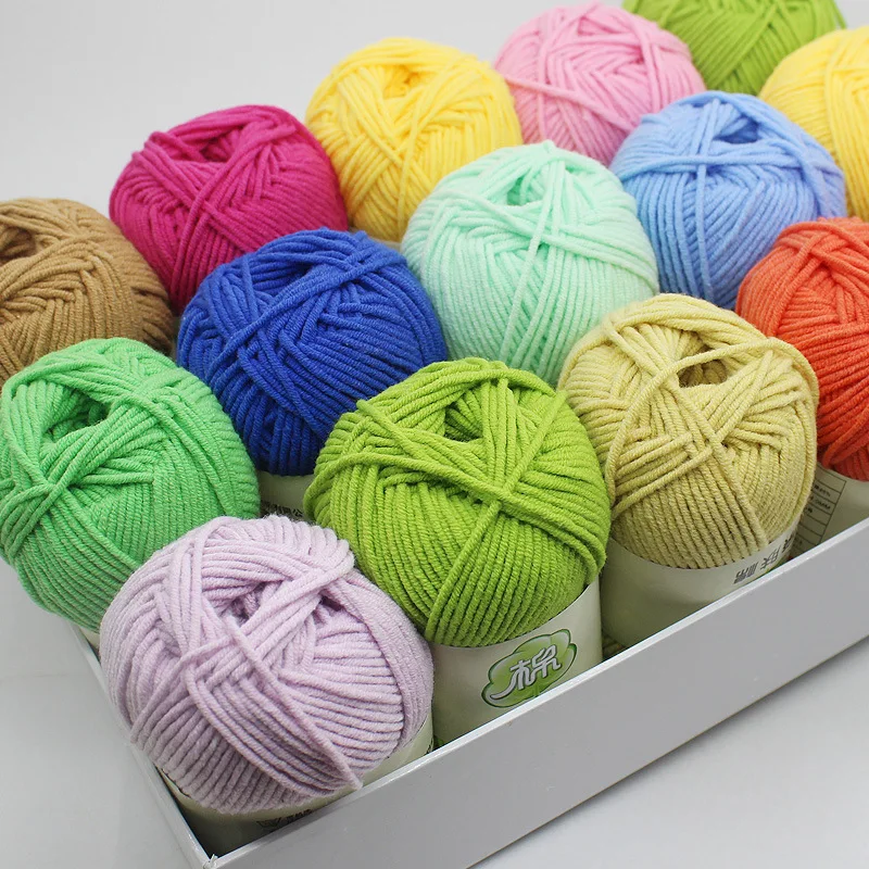 100G Pure Cotton 5 Shares Milk Cotton Yarn Baby Yarn Special Offer Medium Thickness shou bian xian Crocheted Doll Line