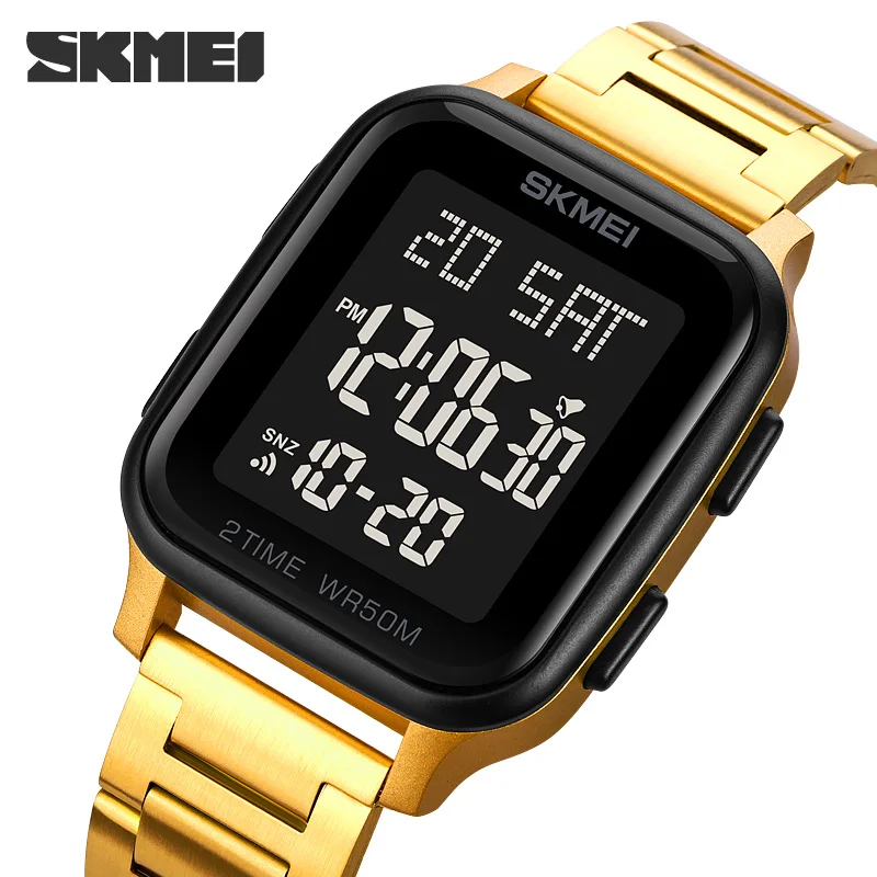 

SKMEI Luxury Digital Watch Men Fashion Stainless Steel Strap Watches for Man Waterproof Countdown Clock relogios masculino