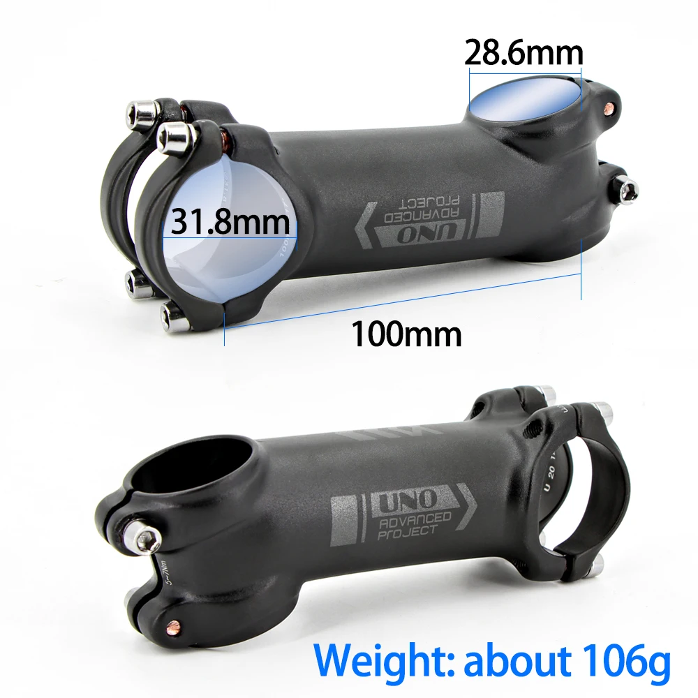 UNO Bike Stem 17 Degree Ultralight Alu 7050 MTB Road Bicycle Stem 31.8mm 80/90/100/110/120mm Kalloy MTB Stem Bicycle Power Parts