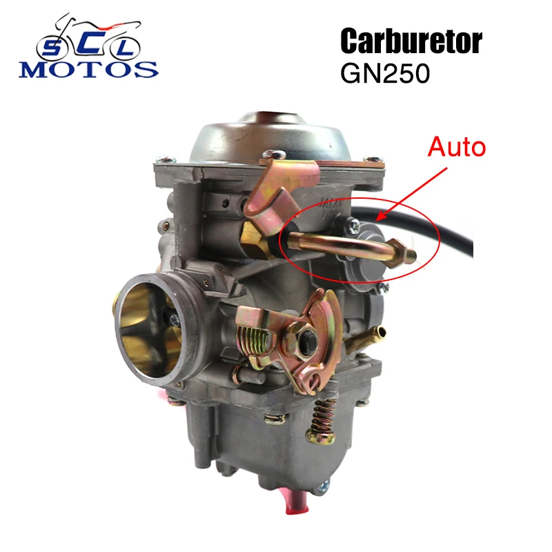 

Sclmotos- Auto Choke Motorcycle PD34 34mm Carburetor Carb For Suzuki GN250 GN 250 250QY 250E-A 250GS Carburedor With Adapter