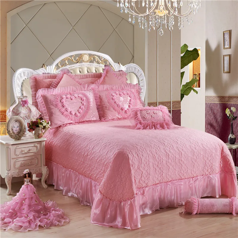 Imagem -05 - Almas Gêmeas de Seda Algodão Casamento Cama Conjunto Luxo Lace Duvet Cover Colcha e Fronhas Rainha e King Size Pcs Pcs